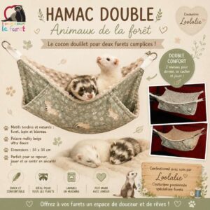 Hamac double avec des furets