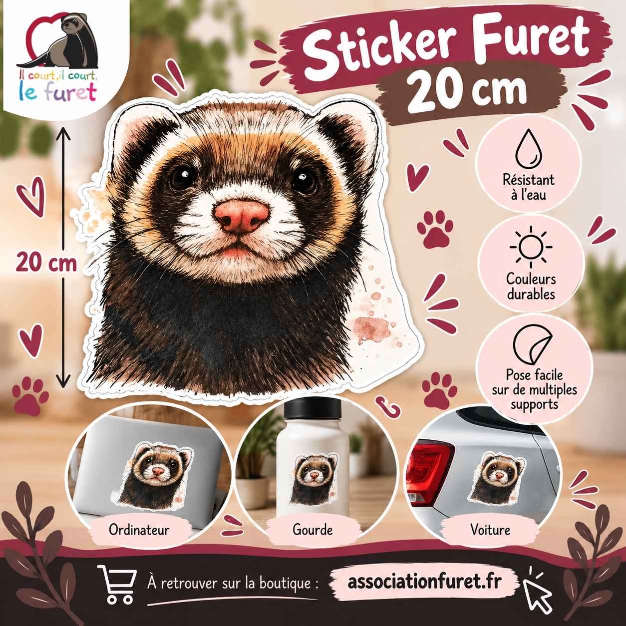 Sticker furet XL